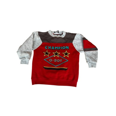 #ad Vintage 80s Graphic Print Champion O Boy Kids Sweatshirt Size 7 $19.95