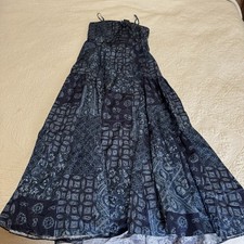 Lauren Ralph Lauren Women's Blue Floral Batik Dress 8 NWT Spaghetti Strap Corset