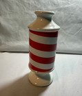 Vintage Enesco Barber Pole Ceramic Red White Pole 6” tall x 2 1/4” wide — photo 4