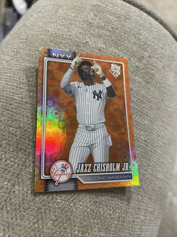 2026 Topps Series 2 Jazz Chisholm Jr. #393 Orange Sun Foil New York Yankees 
