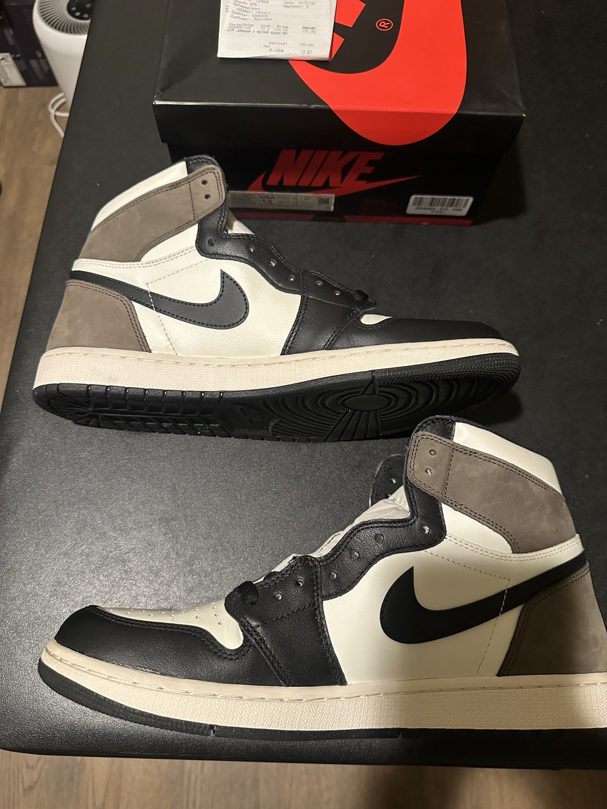 SAOLA Taglia 13 Air Jordan 1 High Top Moka