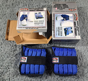 2 ALL PRO 20 Lb Contour-Foam Ankle Weights Adjustable 1-20 Lbs (40lbs total)