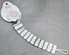 New w/ Tags Mud Pie Crochet Knit Flower Pacy Clip Pacifier Soother Binkie Clip