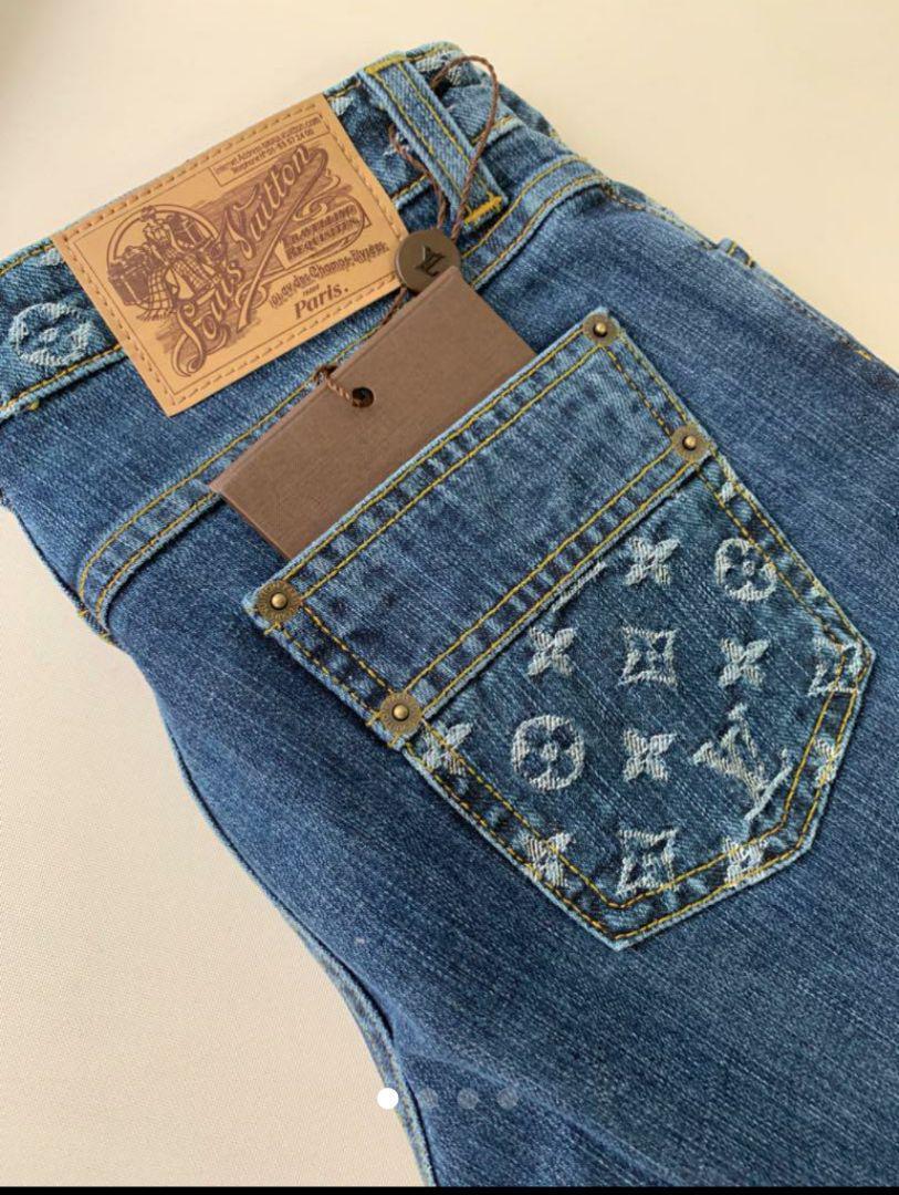 LOUIS VUITTON Monogram Straight Denim Pants Jeans 36 LOUIS VUITTON Monogram Straight Denim Pants Jeans 36