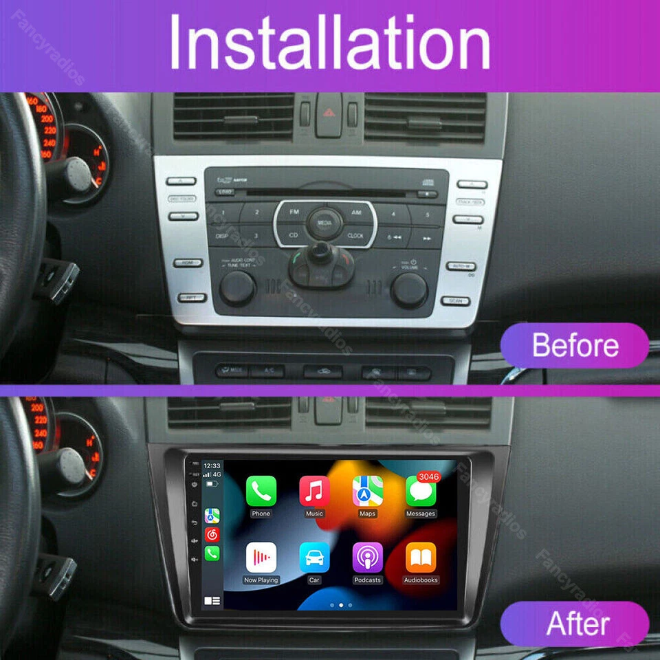 4+64GB Carplay For Mazda 6 2008-2015 Android 13 Car Stereo Radio GPS Navi WIFI - Image 2 of 4