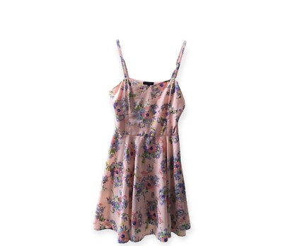 New Look Gorgeous Spring Summer Light Pink Lilac Floral Floaty Dress Size  12 UK