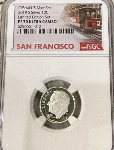 2019 S PROOF SILVER ROOSEVELT DIME LIMITED EDITION SET NGC PF70 ULTRA CAMEO 10C
