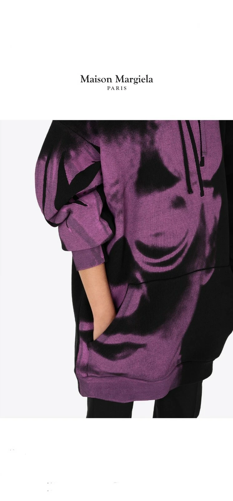 Felpa con cappuccio Maison Margiela abito nero viola taglia L (oversize)
