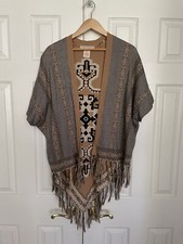 Flying Tomato Duster Tribal Print Beige  Black Small/Medium