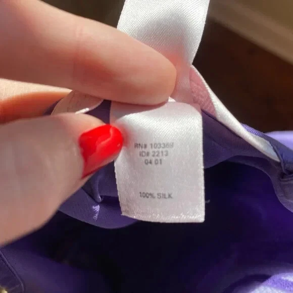 UNDERCOVER Abito Victoria's Secret Y2K Viola 100% Seta Slip XS Ottime Condizioni