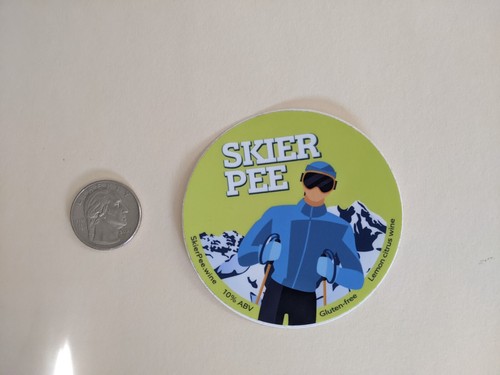 Snow Bunny Sticker Skier Pee Gluten-Free Wine Colorado CO Alcoholic Beverage