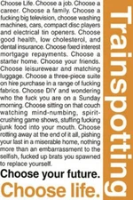 Trainspotting Choose Life Movie Art Poster Renton Quote