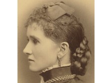 CDV STUDIO PORTRAIT PROFILE LADY FROM SACO, ME, GRAPHIC BACK