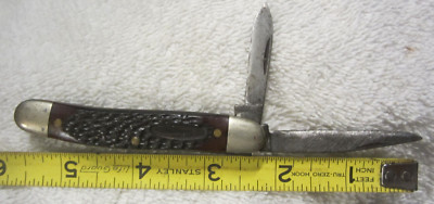 1 ad antique, 2 blade 3317996 patent,Old Cutler folding pocket Knife USA,VTG