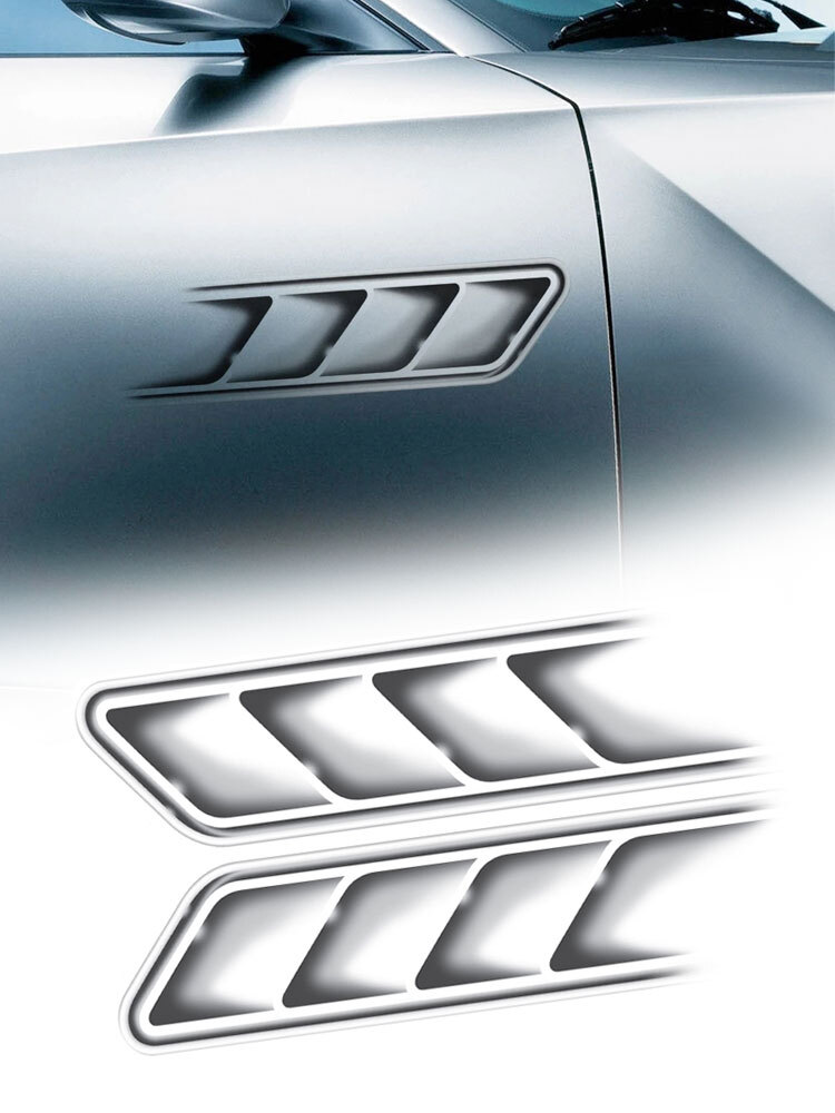 Stickers Fake Air Vents For Cars 2pcs Car 3D Fake Vent Decorative
