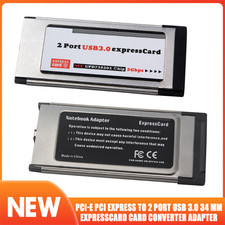 PCI-E PCI Express To 2 Port B 3.0 34 mm Expresscard Card Converter Adapter US