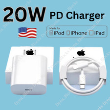 20W USB-C Power Adapter PD Fast Charge Cable For iPhone 14/13/12 Pro Max/XR/iPad