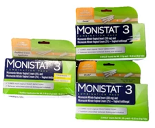 Monistat 3 Vaginal  Ovule Insert + Antifungal cream Lot of 3 Exp 04/27