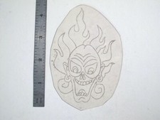 vtg 1960s 1970s Tattoo Flash acetate stencil Japanese Asian Fire Demon DD1