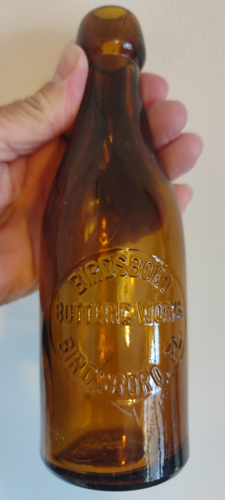 Birdsboro Bottling Works Birdsboro, PA Antique Blob Top Soda Bottle