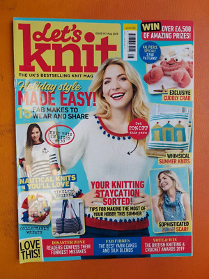 LET'S KNIT magazine, August 2019, issue 147, Free P+P