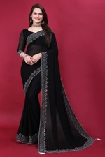 Embellished Bollywood Georgette Saree  Black 