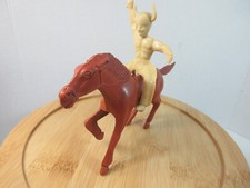 vintage 1960's plastic brown horse american native indian retro western toys