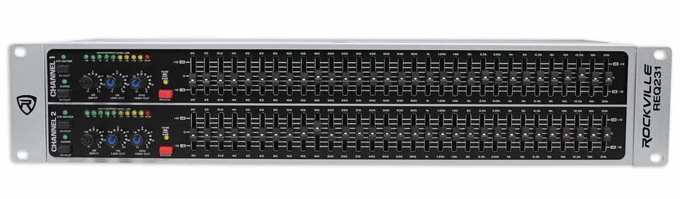 Rockville REQ231 Dual 31 Band 1/3 Octave Graphic Equalizer With Sub-Output! - Image 4 of 4
