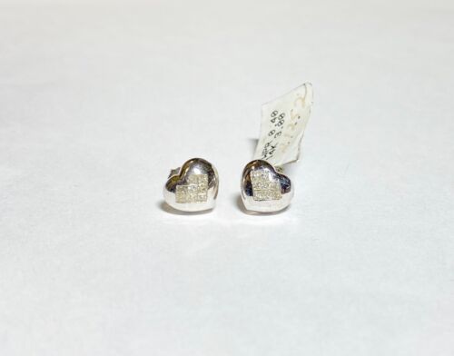 14K White Gold Heart Earrings with 0.40CTS Diamonds - Picture 4 of 5
