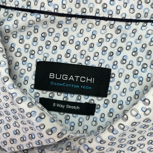 Bugatchi Shirt Mens XL Large Geometric Button Up 8 Way Stretch Performance READ - Picture 4 of 17