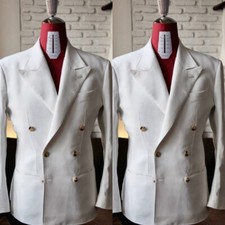 Wedding Groom Mens' Suits Peak Lapel Party Hosting 2Pcs Formal Jacket Blazer