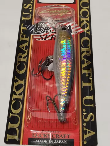 1 Lucky Craft Pointer 3 Inch - 3/8oz. Suspending Jerk Bait American Shad Color