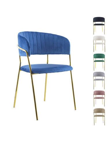 Chaise de salle à manger dorée DAFNE en velours haut de gamme