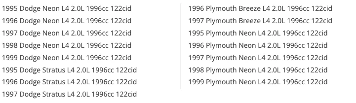 Coletor de escape ATP 101155 para 1995-1997 Chrysler Neon /Stratus 2.0 L4 - Imagem 2 de 3