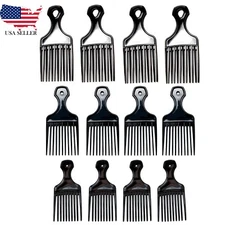 Afro Pick Comb 5.5", 6", 7" Plastic Lift Hair Detangle Wig Braid Hair Men Comb