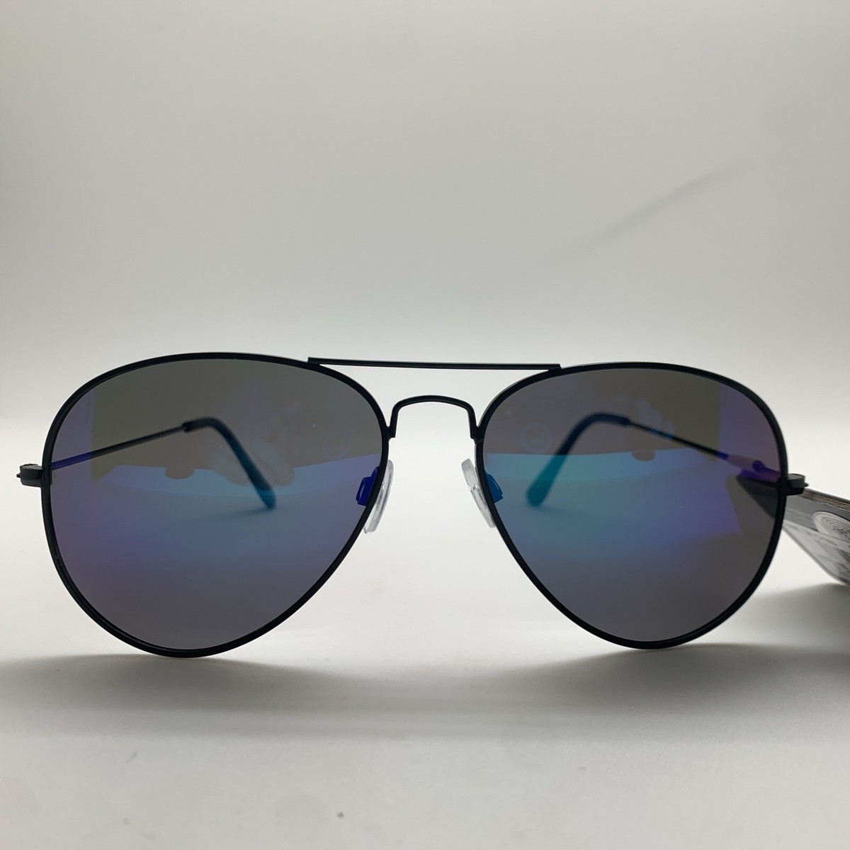 Foster Grant POLARIZED FG MP 20 12 009 Blk Aviator Blue Mirror Sunglasses