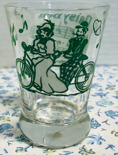 *3*Vintage *Hazel AtlasGay Nineties Double Shot Glasses Old Fashion Songs Promo - Picture 7 of 8