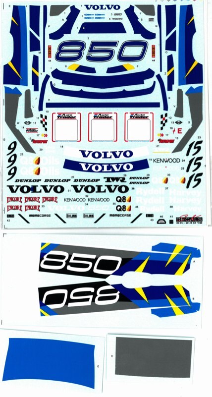 SK Decal 1/24 Volvo 850 Saloon BTCC 1995 Decal for Tamiya from