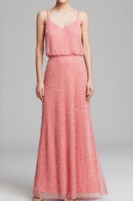 ADRIANNA PAPELL Beaded Blouson Sleeveless Tank Pink Formal Dress 10 | eBay ADRIANNA PAPELL Beaded Blouson Sleeveless Tank Pink Formal Dress 10 | eBay