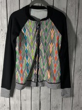 EUC TRINA TURK GEOMETRIC RECREATION COLORFUL ZIP UP JACKET XSMALL
