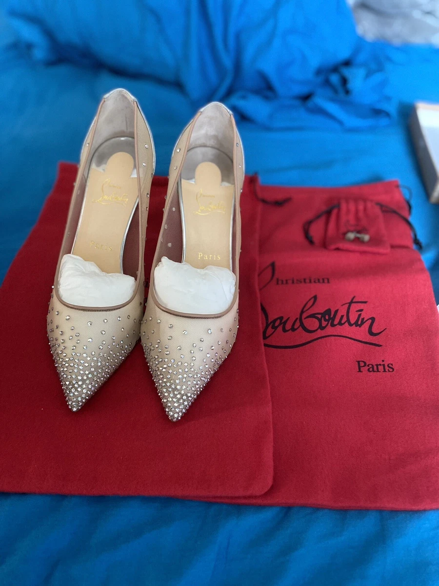 Christian Louboutin FOLLIES STRASS 85 Rete/Glitter Size 40