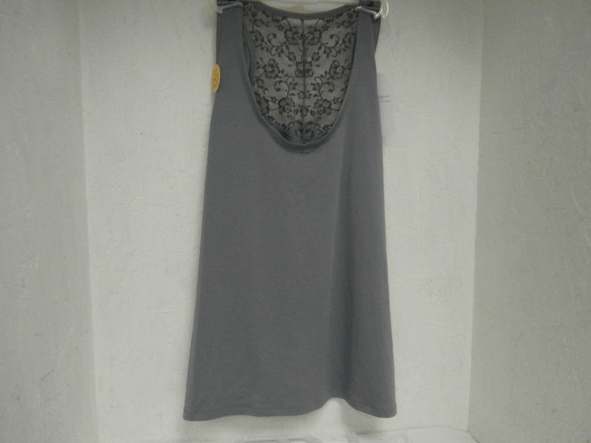 m Vassarette Women's 17056 Lacy Back Camisole Tiffny Silver Size