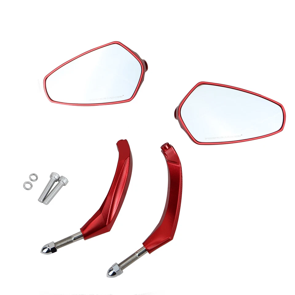 Espejos retrovisores rojos para motocicleta Harley Touring Road King Electra Glide FLHR Foto 4 de 4