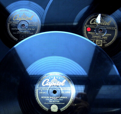 E198/COUNTRY MUSIK-Western-Boogie-TEX RITTER-T.E. FORD-DUNCAN-3x Schellack 78rpm