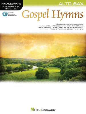 Gospel Hymns Alto Sax Solo Sheet Music 15 Christian Songs Play-Along Book Audio