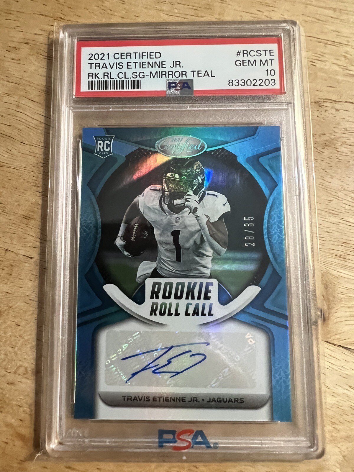 Travis Etienne Panini Certified Rookie Roll Call Signatures #RCSTE Mirror Teal