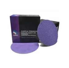 USC 991816 (Hook & Loop) Purple Premium 6" 400 Grit Abrasives Film VAC Discs 50/