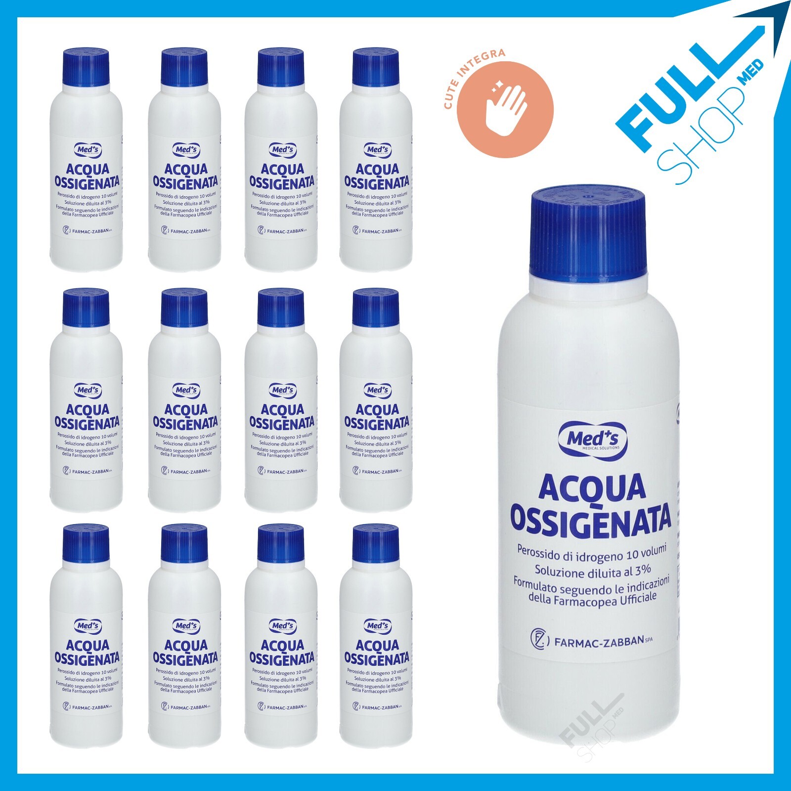 12 Acqua ossigenata disinfettante 10 Volumi al 3% 250 ml - Perossido di idrogeno