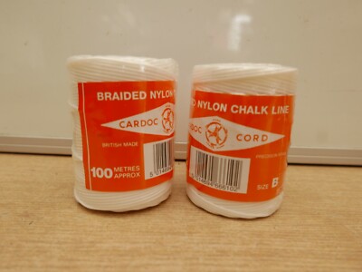 2 X CARDOC 100 METER SPULEN GEFLOCHTEN NYLON BAUER ZIEGEL KREIDELEINE GRÖSSE B