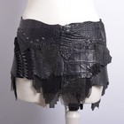 Balmain Women Black Mini Skirt Leather Chain Mail Adjustable Bodycon Wrap FR 40